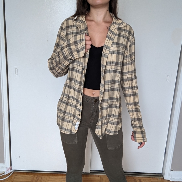 Yellow plaid large shirt - Picture 3 of 4